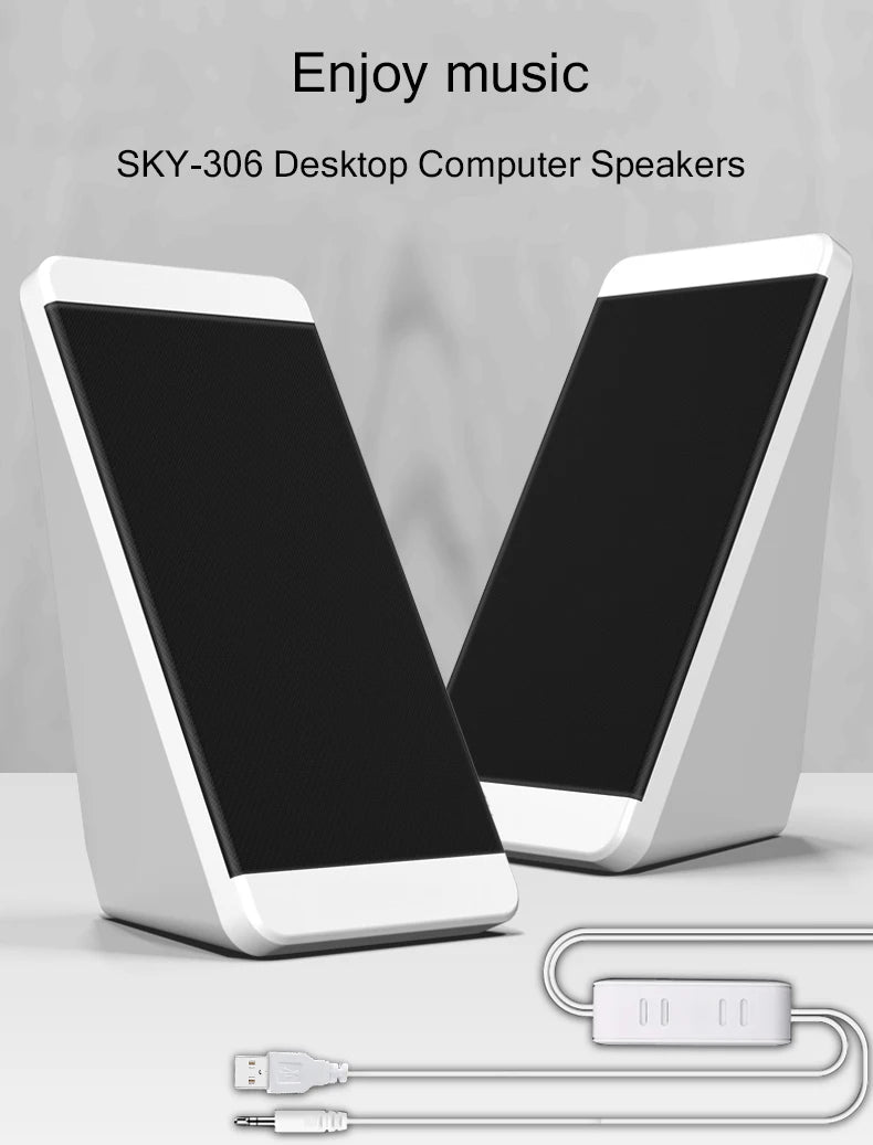 USB Portable Stereo PC Speaker for Laptop