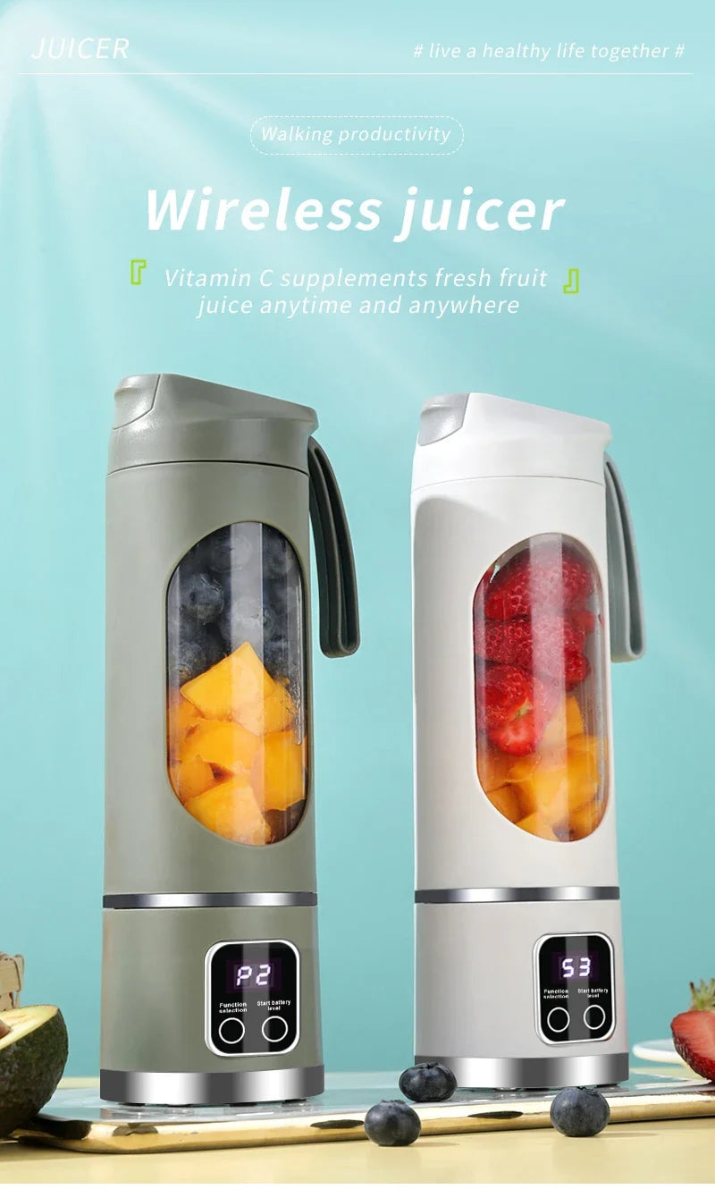 2025 Mini Electric Juicer – 450ML with Digital Display