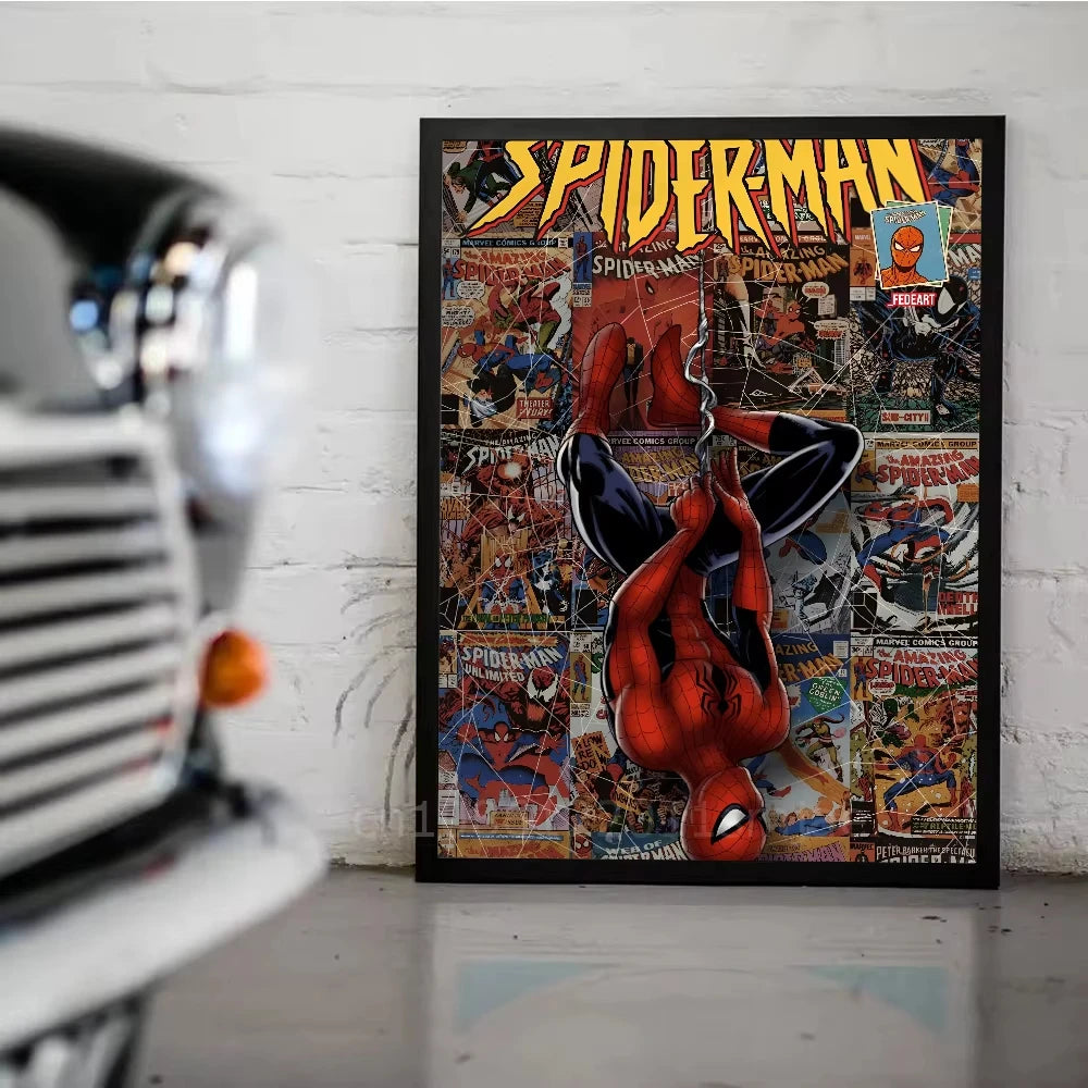 Cool S-Spider M-Man Poster Stickers art wall Murals decor Game Room Decor Gifts Kawaii HD painting Cat Cars