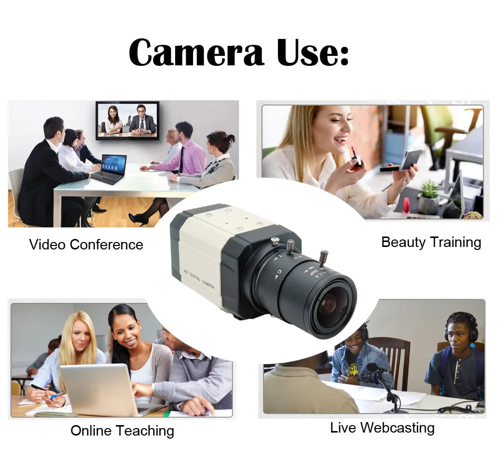 SUFCO 4MP USB WEBCam PC Camera 30fps 2560x1440 MJPG High Speed UVC BOX Camera Varifocal Zoom Lens 2.8-12mm/5-50mm or fix 6mmLens