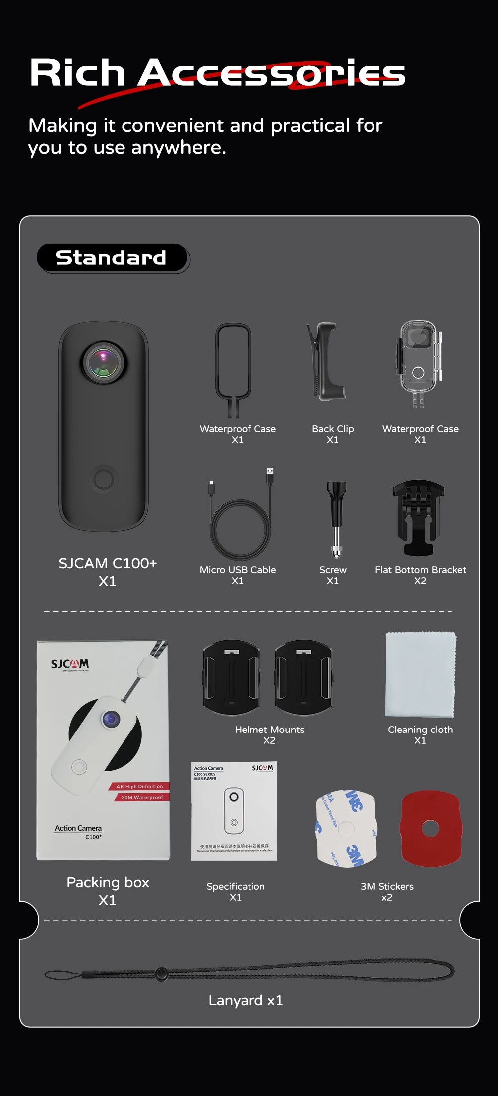 SJCAM C100/C100 Plus Mini 4K Action Camera