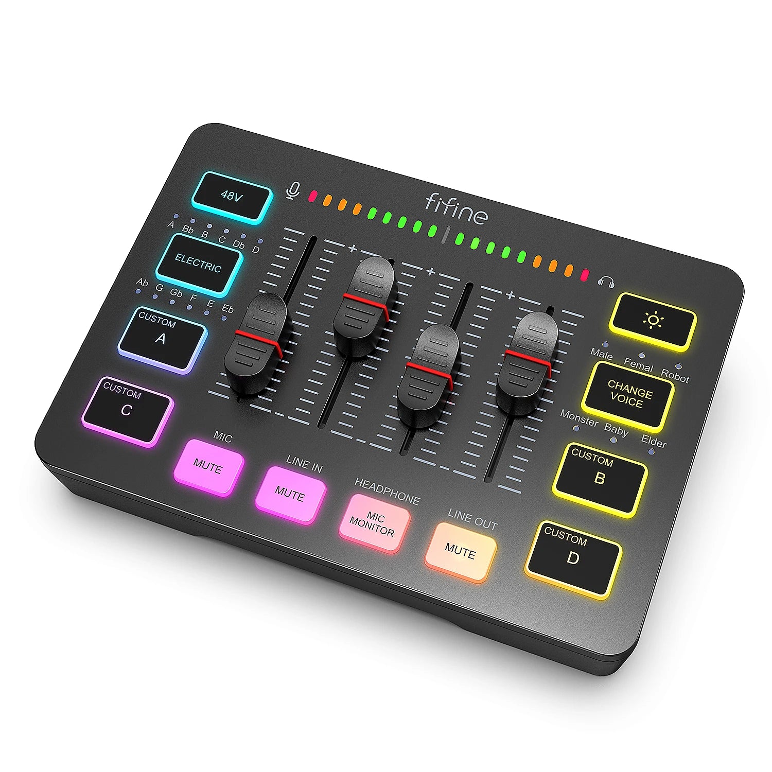 FIFINE SC3 RGB Gaming Audio Mixer
