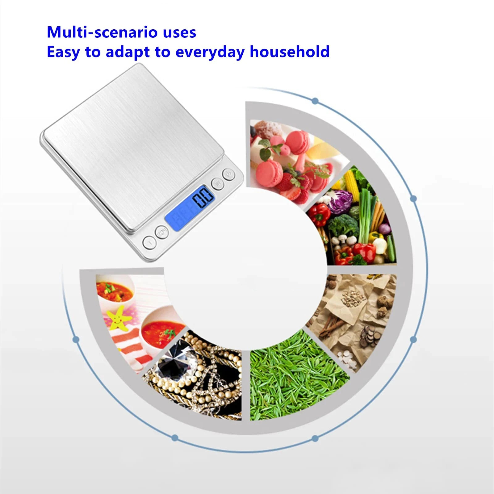 Digital Kitchen Scale 500g/ 0.01g Small Jewelry Scale Food Scales Digital Weight Gram and Oz Digital Gram Scale with LCD/ Tare