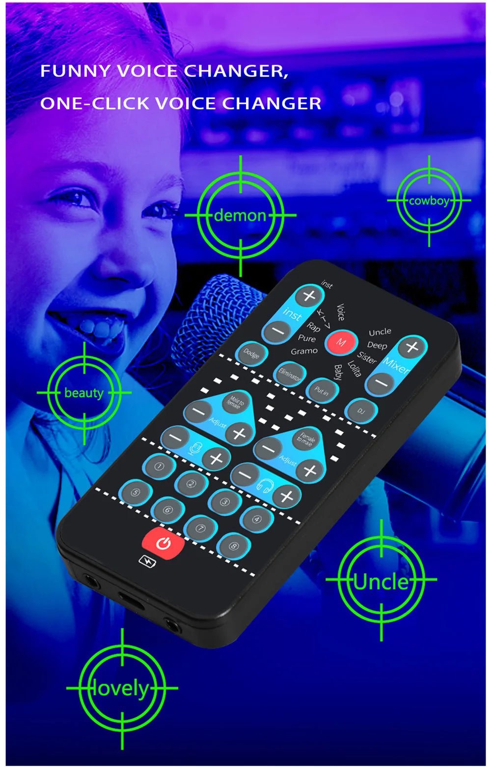 M10 Portable Voice Changer with Karaoke Function