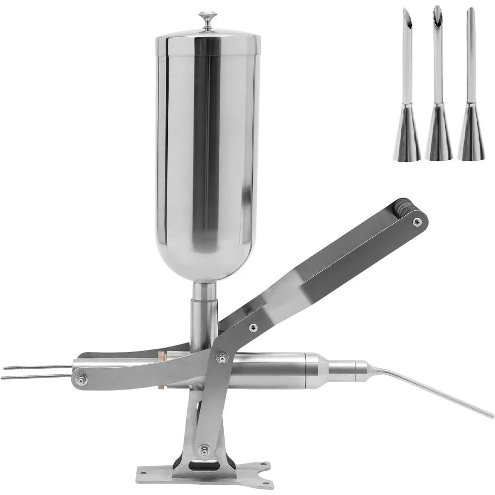 Donut Filler Machine 5L Manual Donut Jelly Filler Injector Machine Doughnuts Filling Machine with 4 Pipes for Restaurant Kitchen