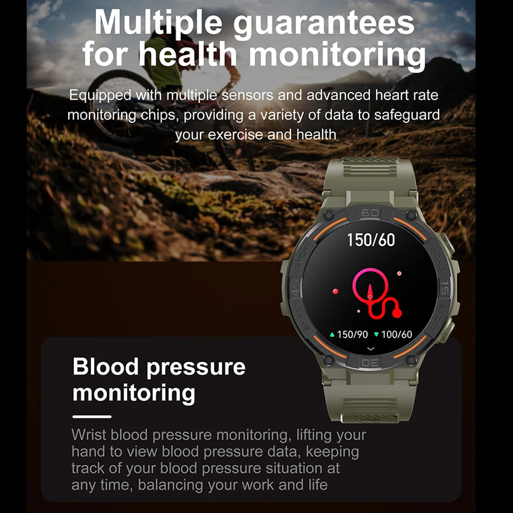Military Smartwatch with HD Screen & BT Call