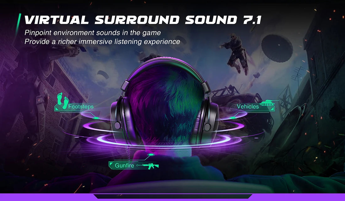 FIFINE H9 Wired Gaming Headset with 7.1 Surround Sound