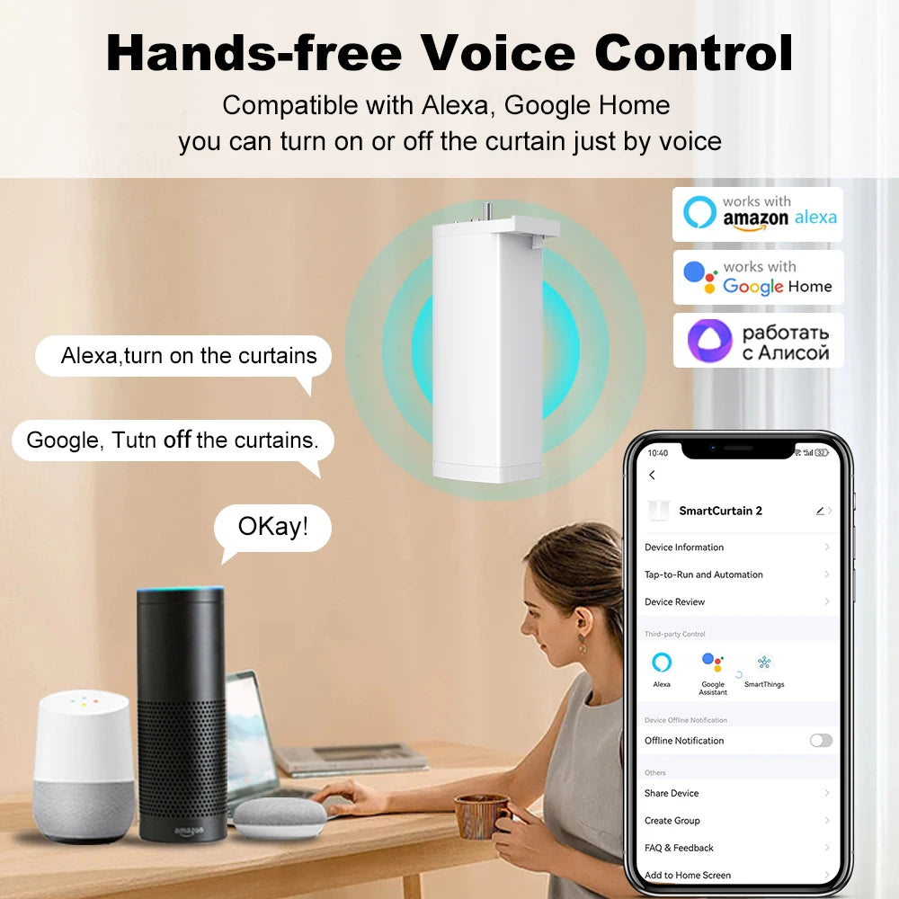 Tuya 155MM Zigbee/WiFi Smart Curtain Motor