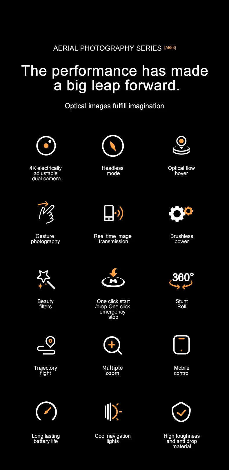 A888 Pro 4K Dual Camera Drone with Obstacle Avoidance