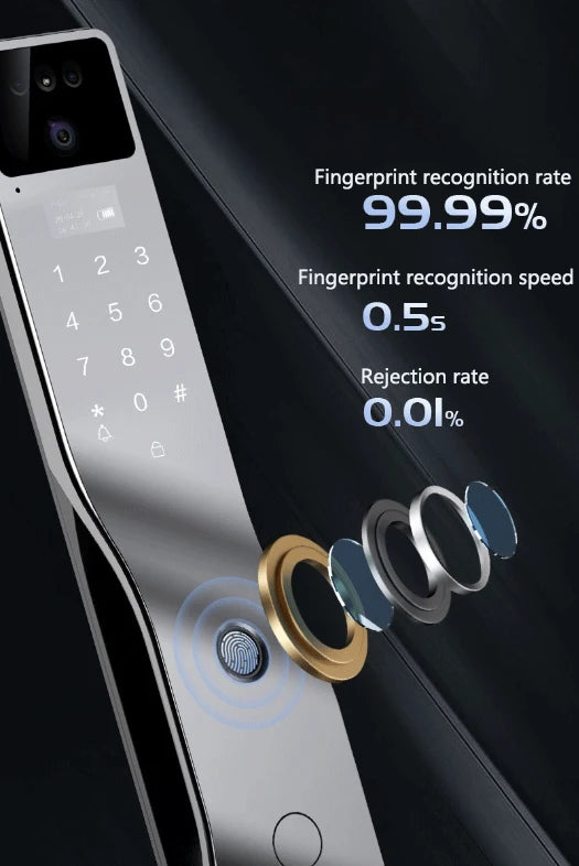 Tuya App Smart Lock Household Anti-theft Door Fingerprint Lock With Camera Password Lock Large Door Lock