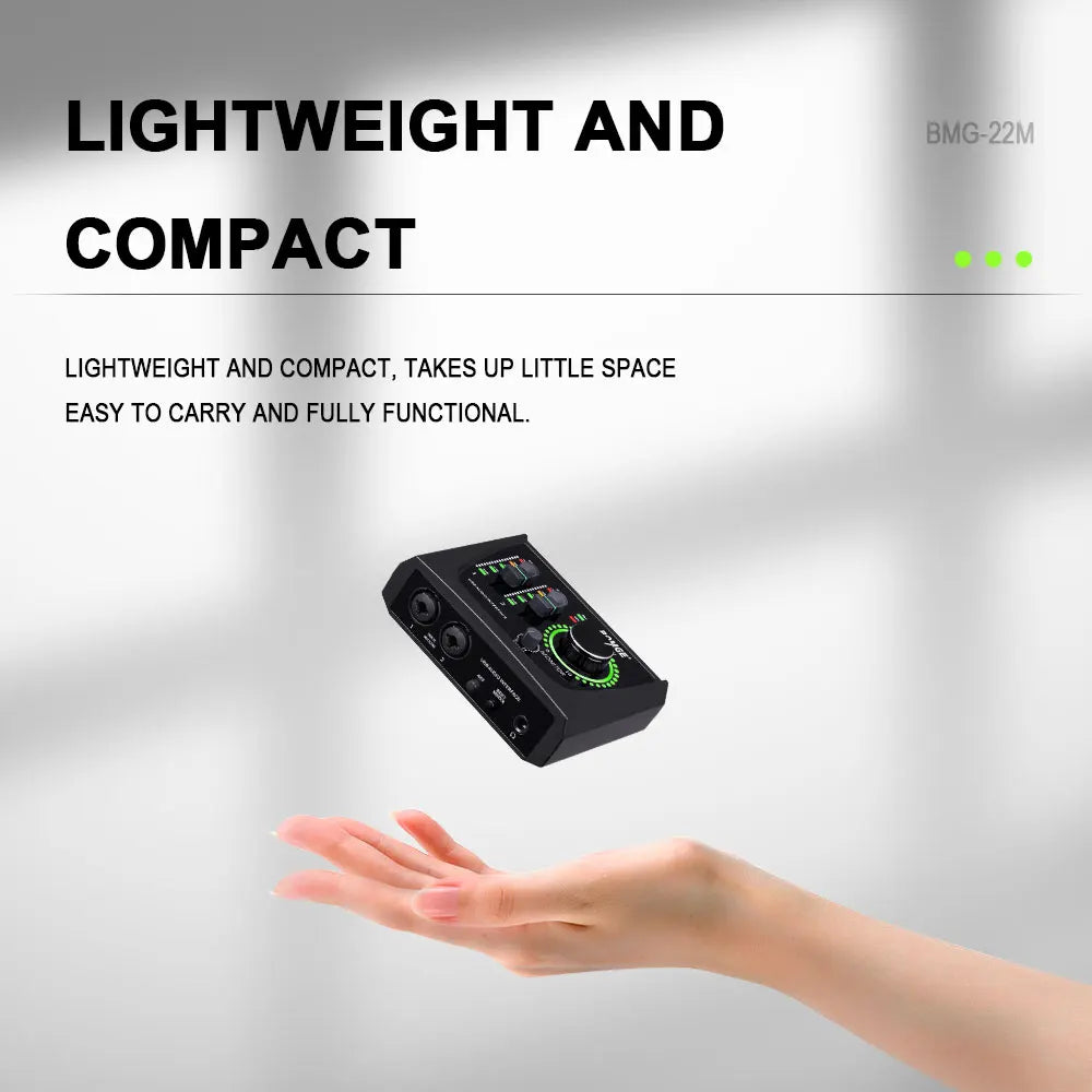 BOMGE Mini 2-Channel USB Audio Interface with Phantom Power