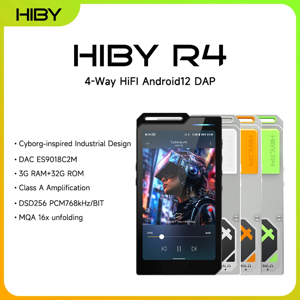 HiBy R4 HiFi Android 12 Music Player with ES9018Q2M DAC