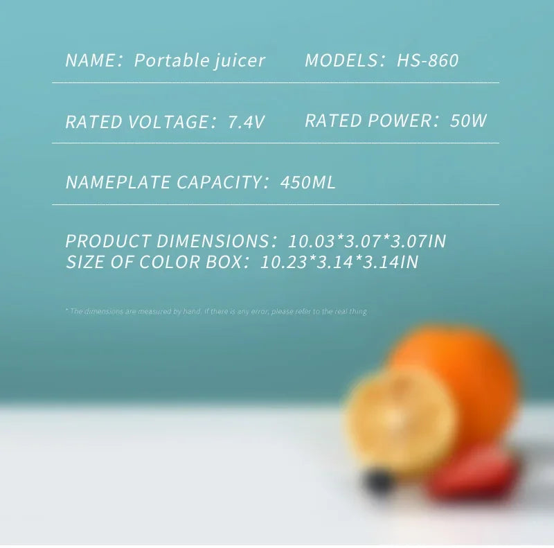 2025 Mini Electric Juicer – 450ML with Digital Display