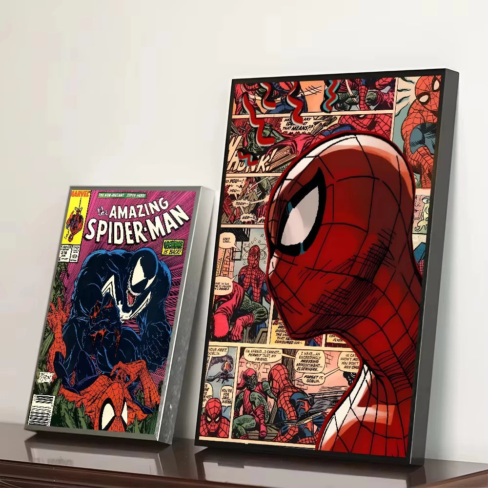 Cool S-Spider M-Man Poster Stickers art wall Murals decor Game Room Decor Gifts Kawaii HD painting Cat Cars