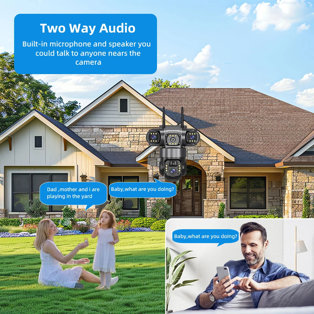 V380 Pro 6K 4G Solar Triple-Lens Outdoor Security Camera