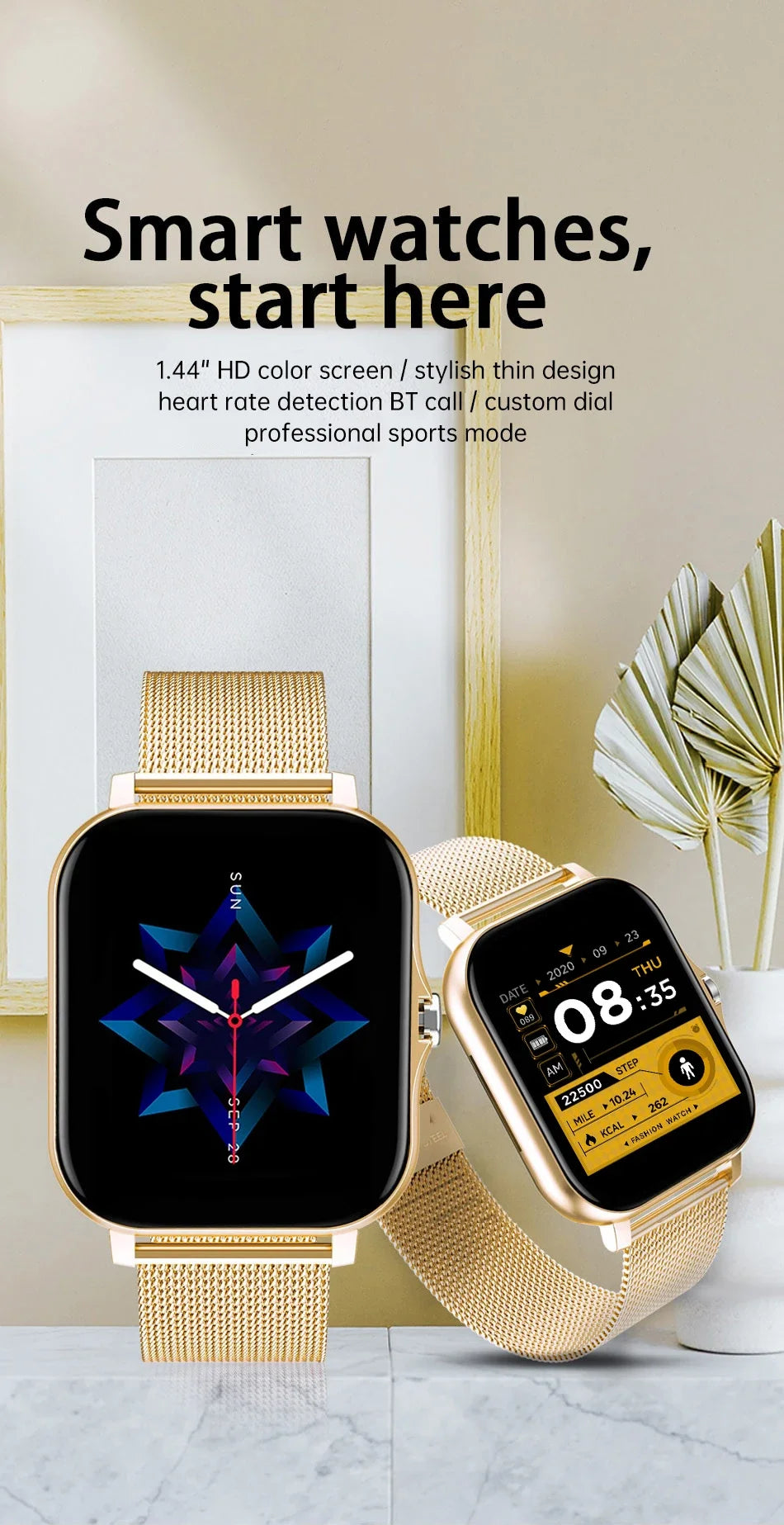 1.44" Bluetooth Smart Watch for Android & iOS
