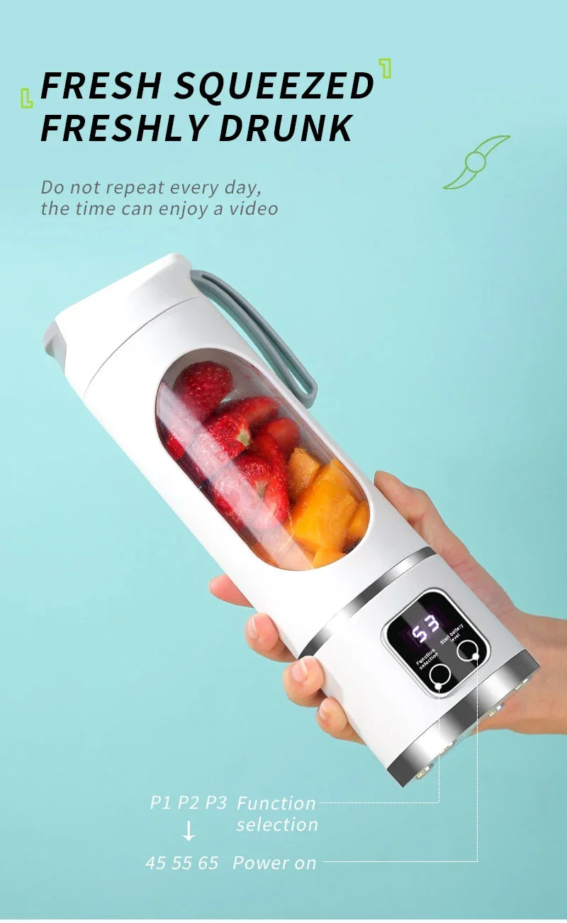 2025 Mini Electric Juicer – 450ML with Digital Display