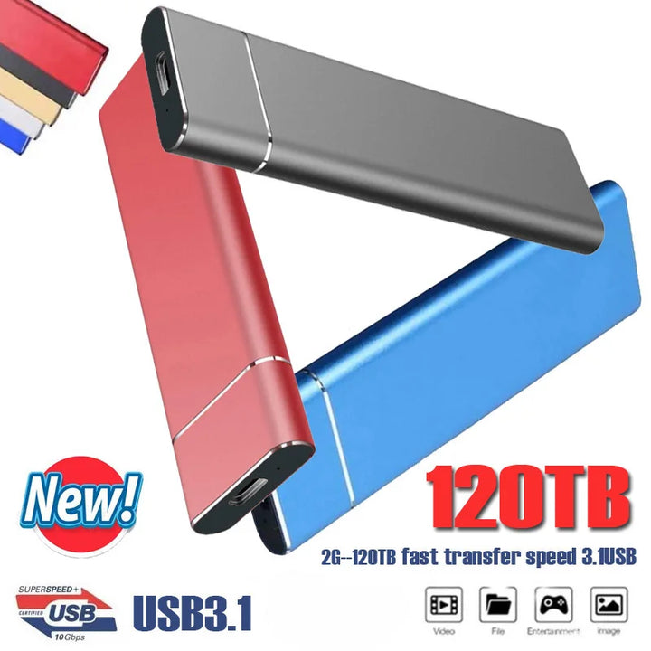 For Xiaomi 1TB External Hard Drive Portable SSD 2TB Hard Disks Storage High-Speed External Solid State Drive USB 3.1 for Laptops