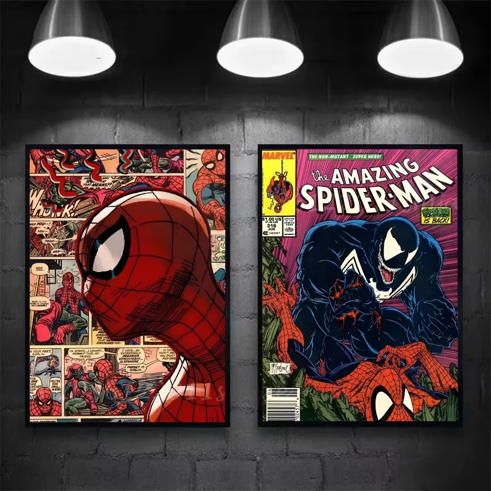 Cool S-Spider M-Man Poster Stickers art wall Murals decor Game Room Decor Gifts Kawaii HD painting Cat Cars