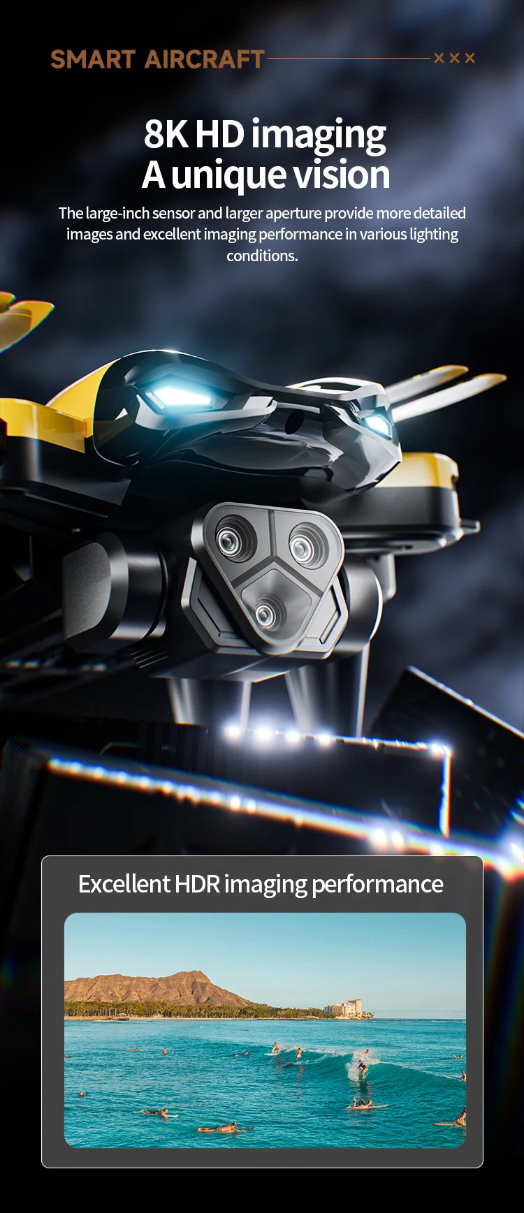 M5 Professional 8K GPS Drone with Triple Camera & Obstacle Avoidance