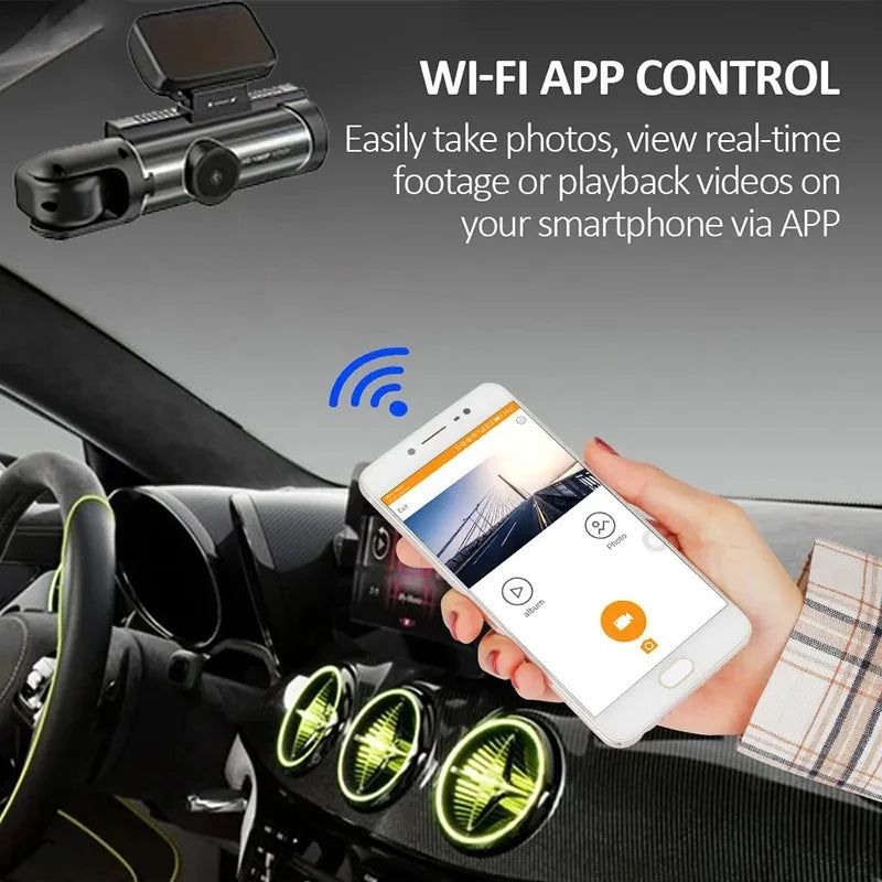 1080P WiFi Dual Dash Cam with Night Vision