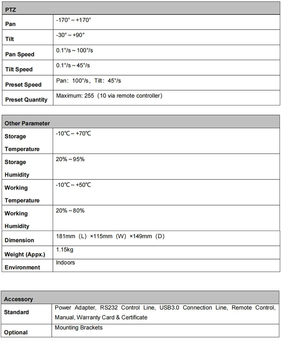 Runpu 1080P/60fps NDI Conference PTZ Video Camera 12/20/30x Zoom Ai Auto Tracking PTZ SDI Camera HDMI USB Outputs Support POE