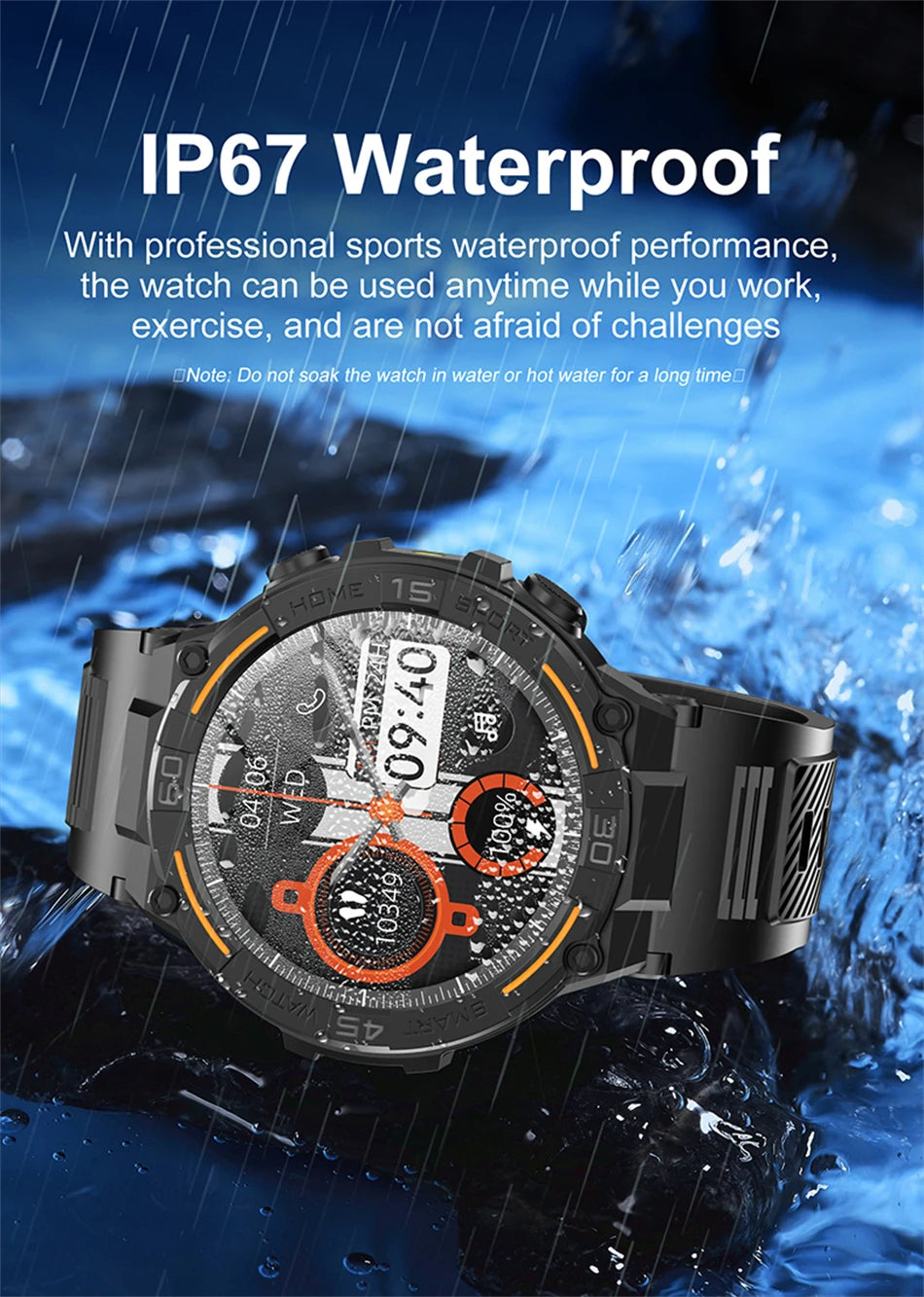 Military Smartwatch with HD Screen & BT Call