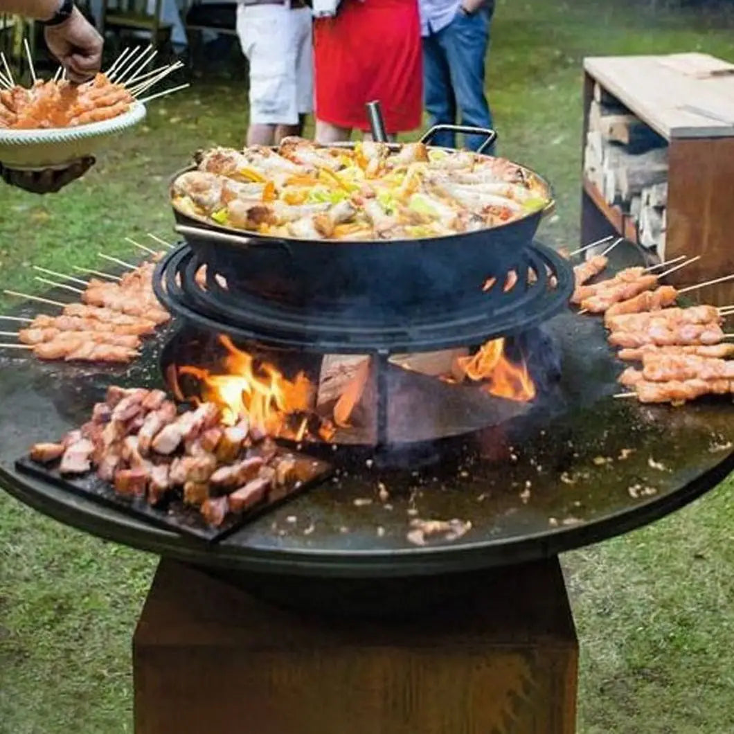 Heavy Duty Outdoor Barbeque Corten Steel Metal Fire Pit Barbecue Grill