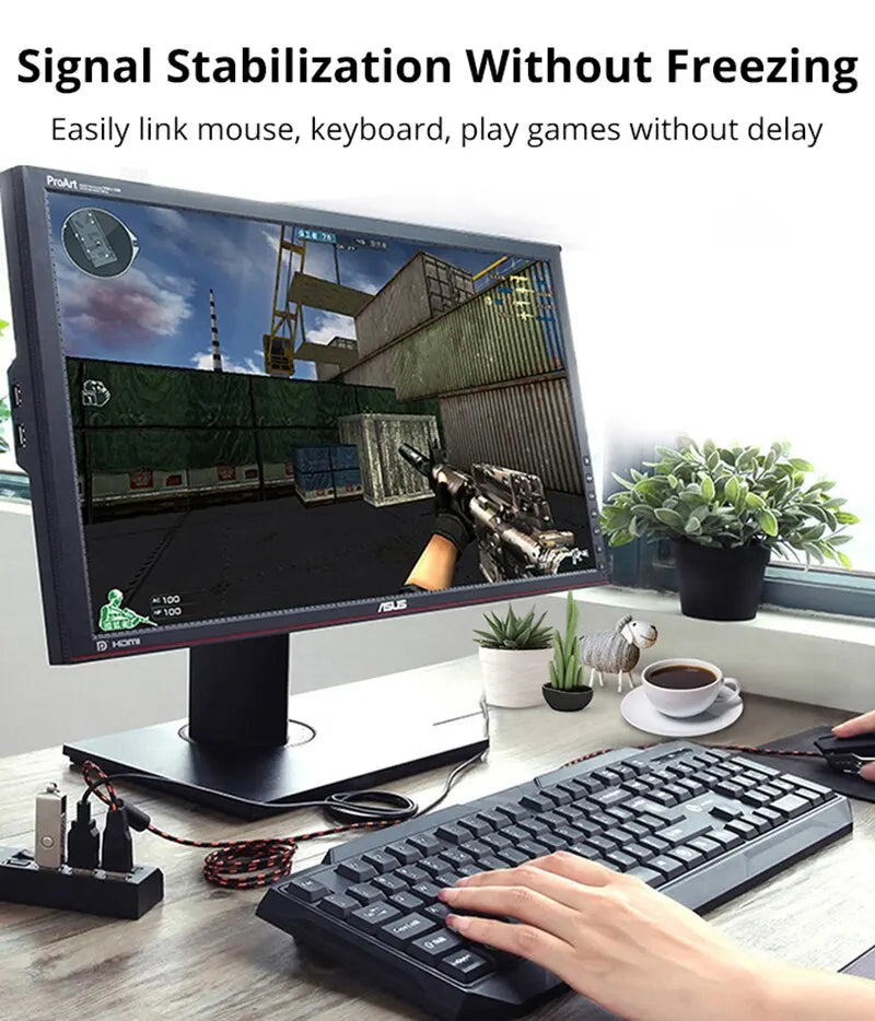 7-Port USB 2.0 Extension Hub – One-to-Seven Splitter for PC & Laptop