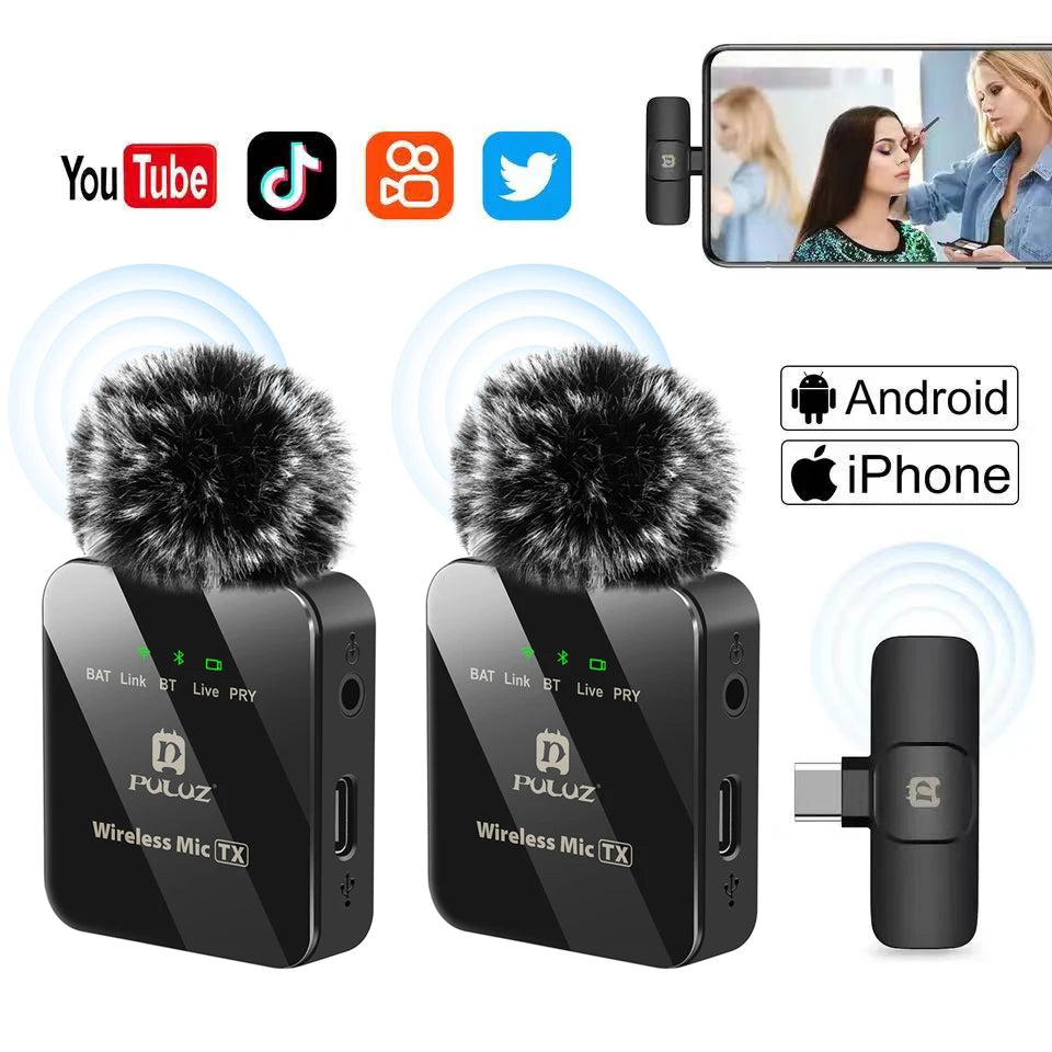 PULUZ Wireless Lavalier Mini Microphone