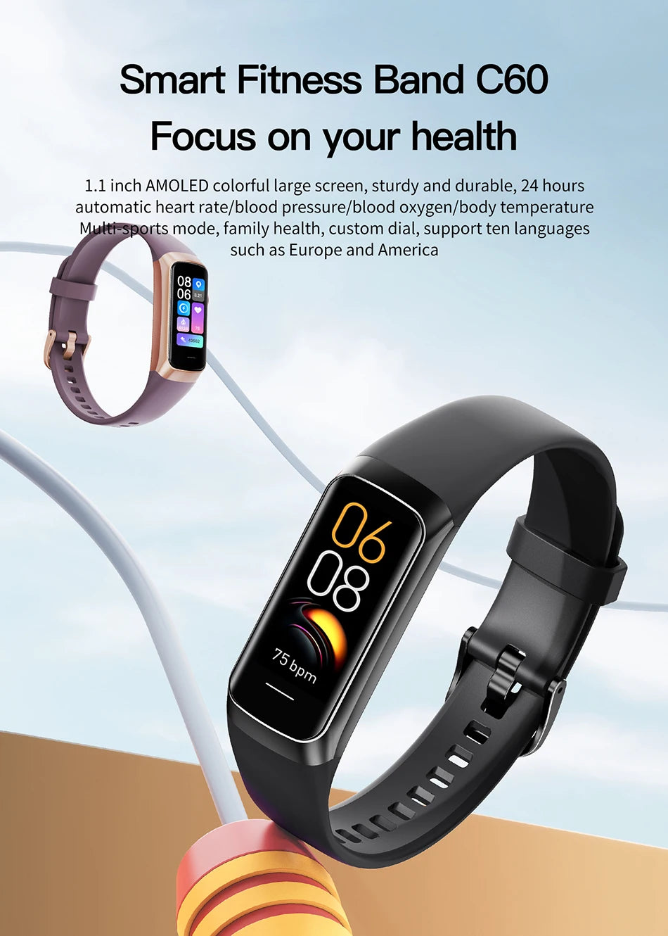 LIGE AMOLED Smart Watch for Men & Women