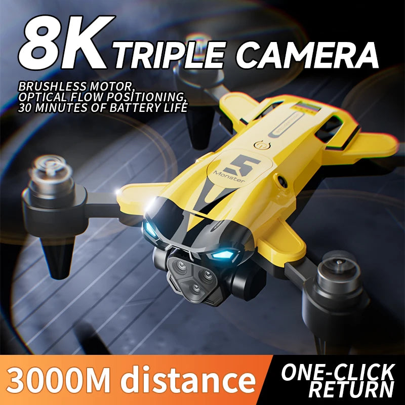 M5 Professional 8K GPS Drone with Triple Camera & Obstacle Avoidance