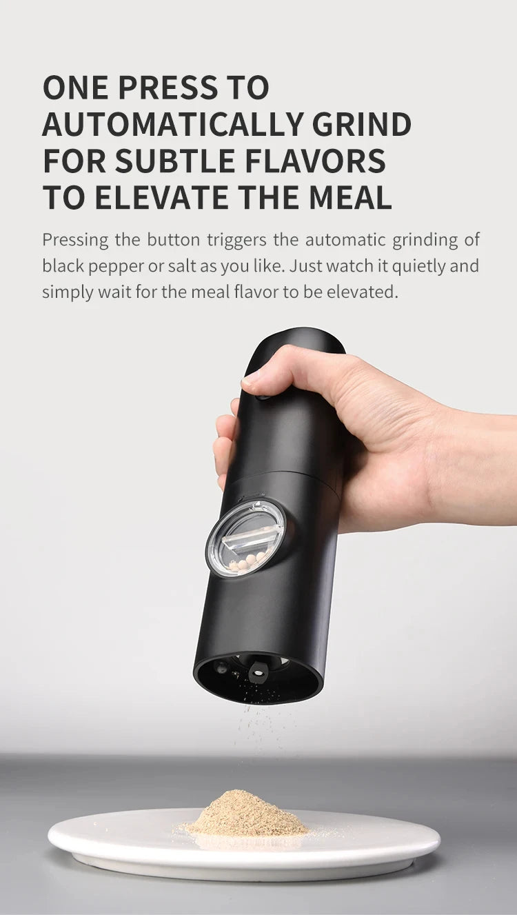 Rechargeable Salt & Pepper Grinder Set with USB Base