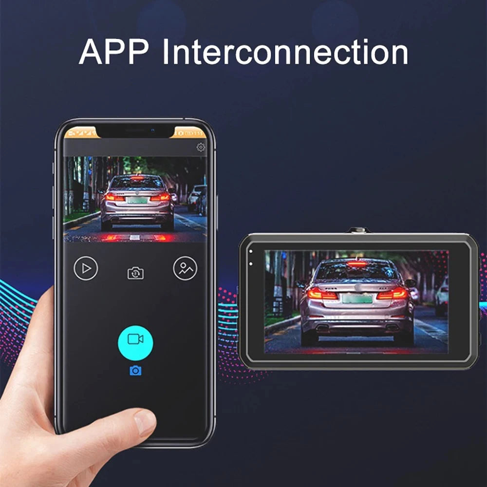 1080P WiFi Dual Dash Cam with Night Vision