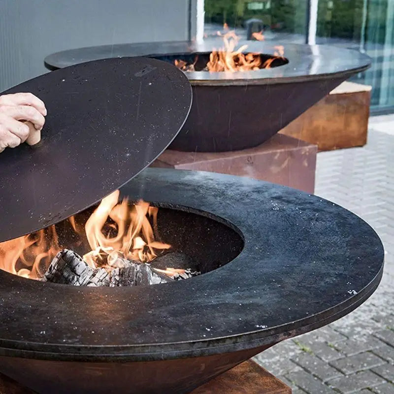Heavy Duty Outdoor Barbeque Corten Steel Metal Fire Pit Barbecue Grill