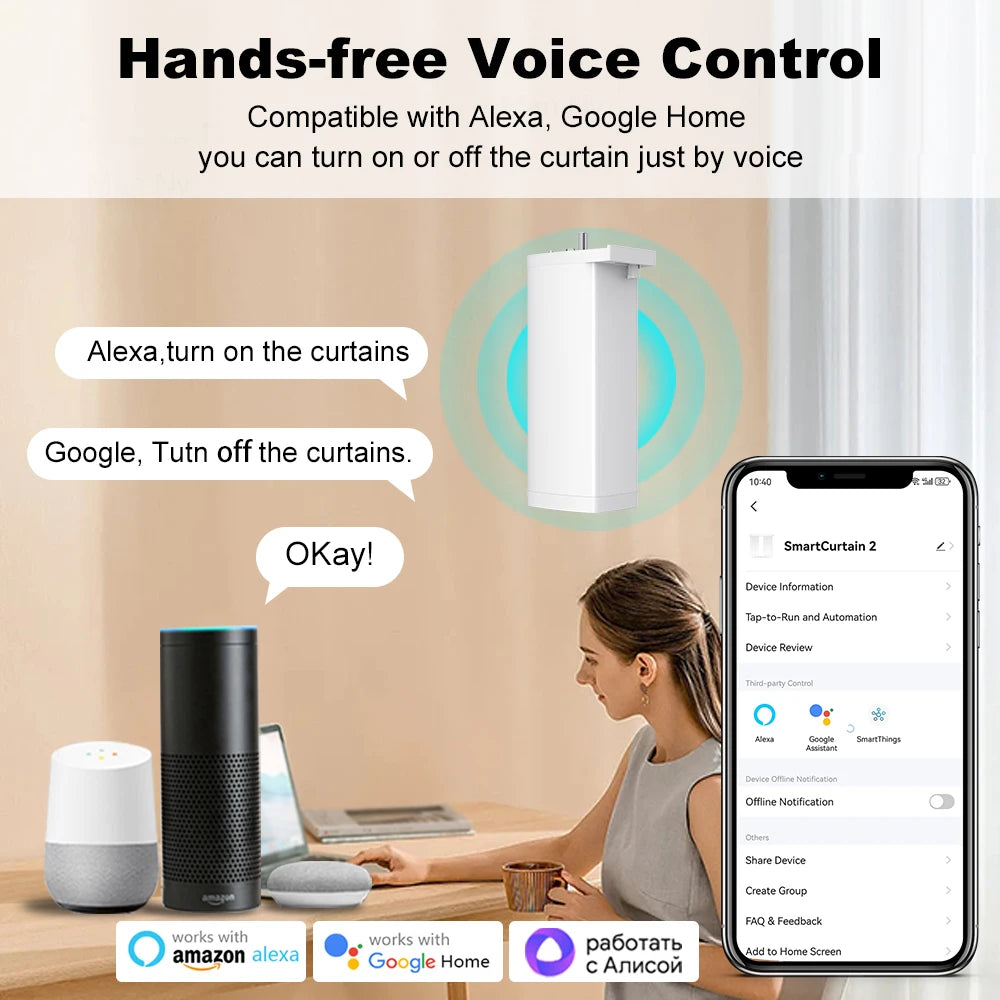 Tuya 155MM Zigbee/WiFi Smart Curtain Motor