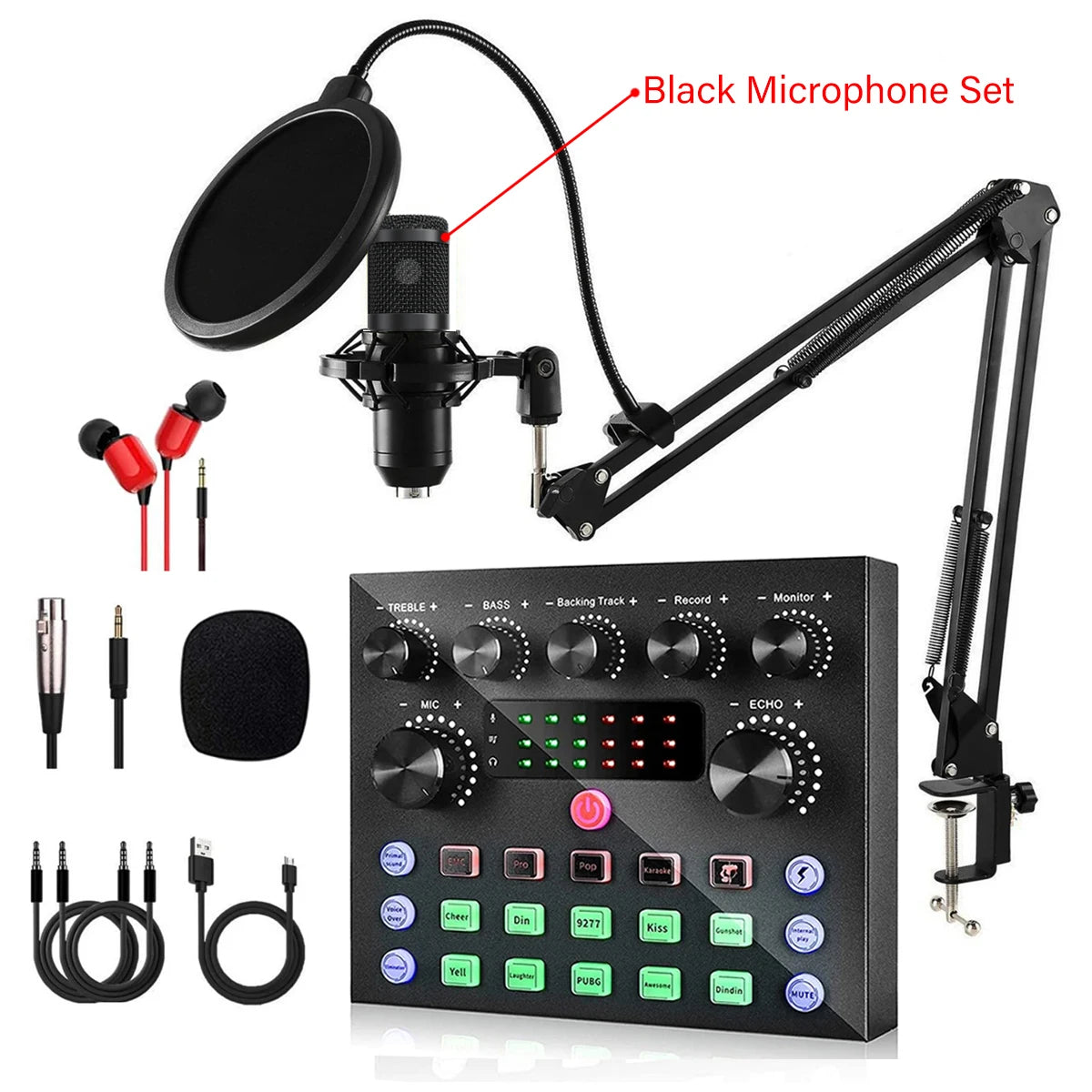 V8S Live Sound Card & Microphone Podcast Bundle