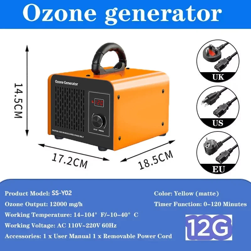 12g Ozone Generator Air Purifier for Home & Car