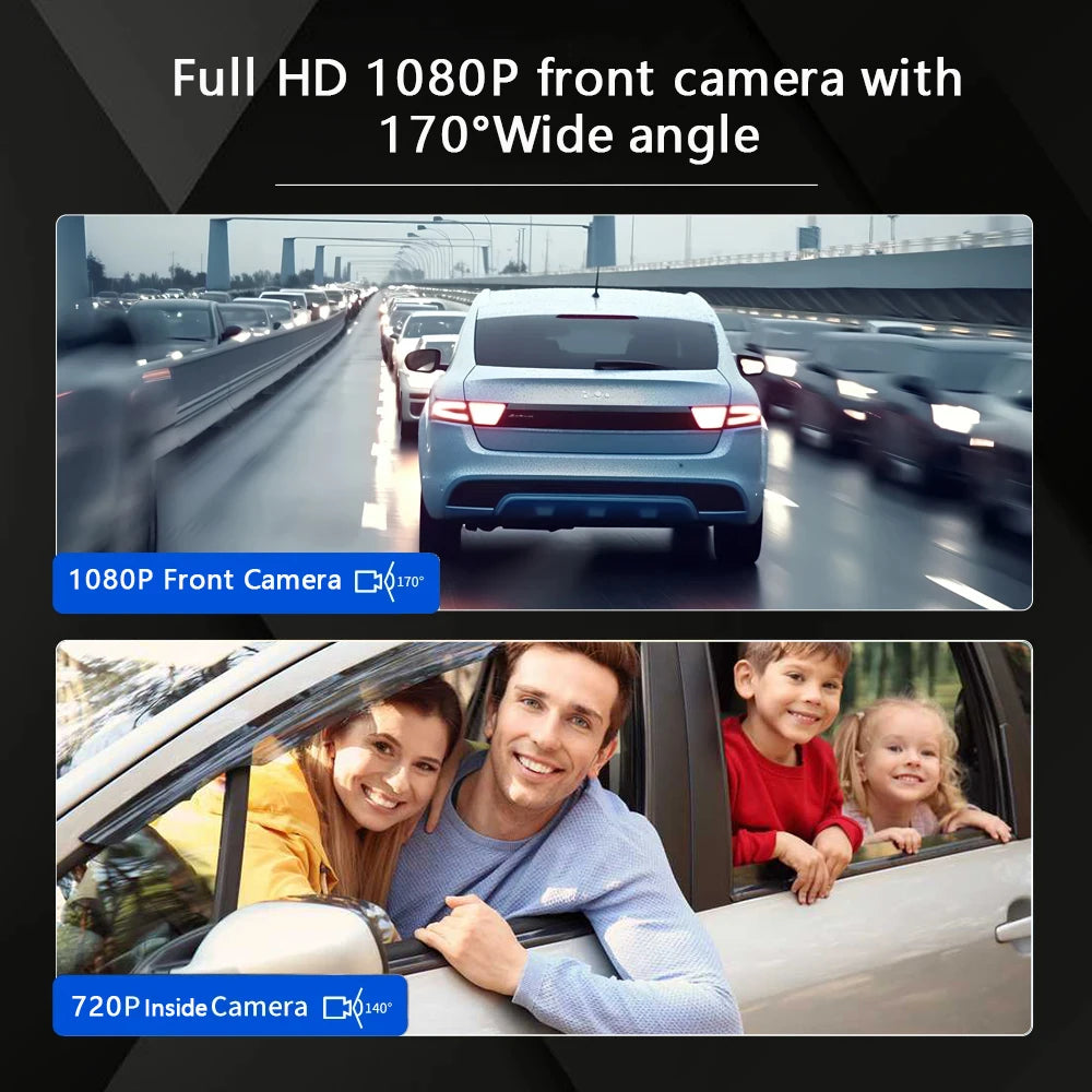 1080P WiFi Dual Dash Cam with Night Vision