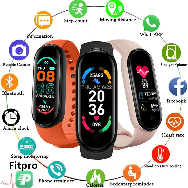 M6 Fitness Smart Watch for Men & Women