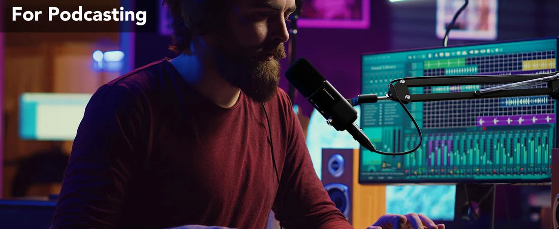 NearStream USB XLR Condenser Mic Boom Arm Plug-and-Play Professional Microphone pc for Streaming Podcast Studio set Recording