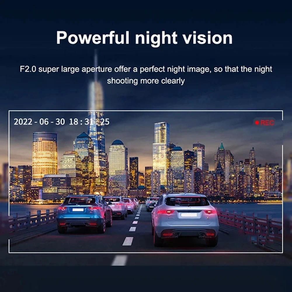 1080P WiFi Dual Dash Cam with Night Vision