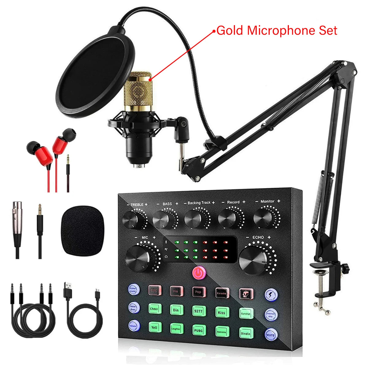 V8S Live Sound Card & Microphone Podcast Bundle