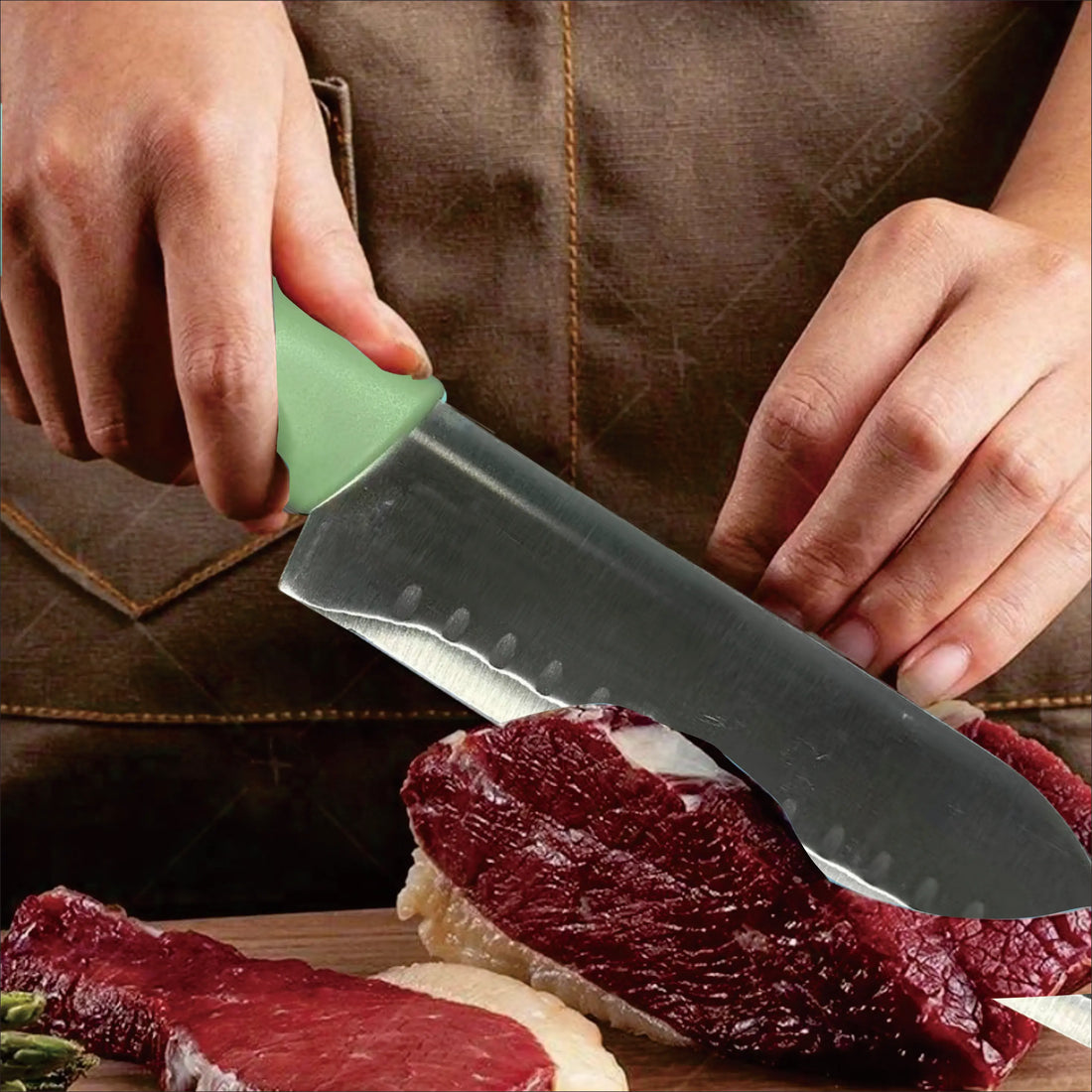 Kitchen knife set, stainless steel non-stick knife, black-edged marble rose gold six-piece set, 2025 explosion