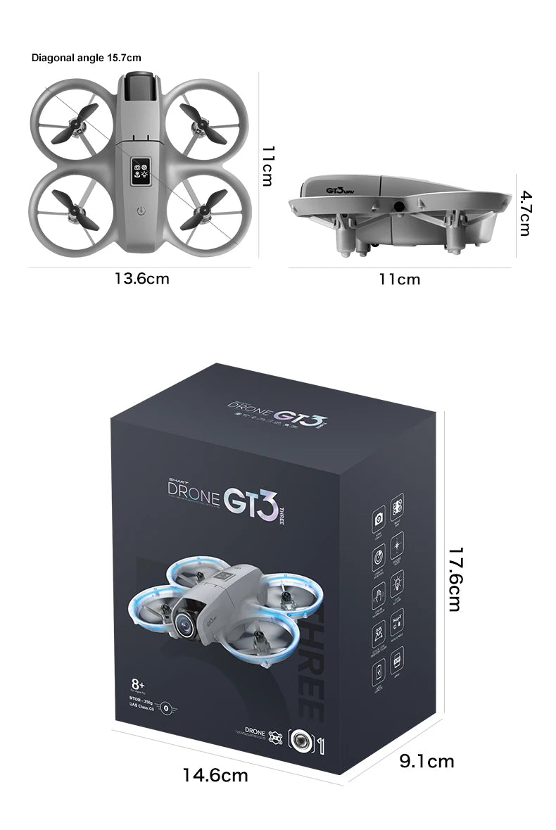 GT3 GPS 8K Drone with Dual Cameras & Obstacle Avoidance