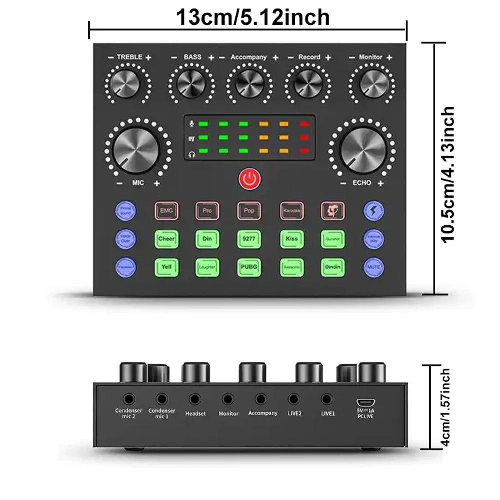 V8S Live Sound Card & Microphone Podcast Bundle