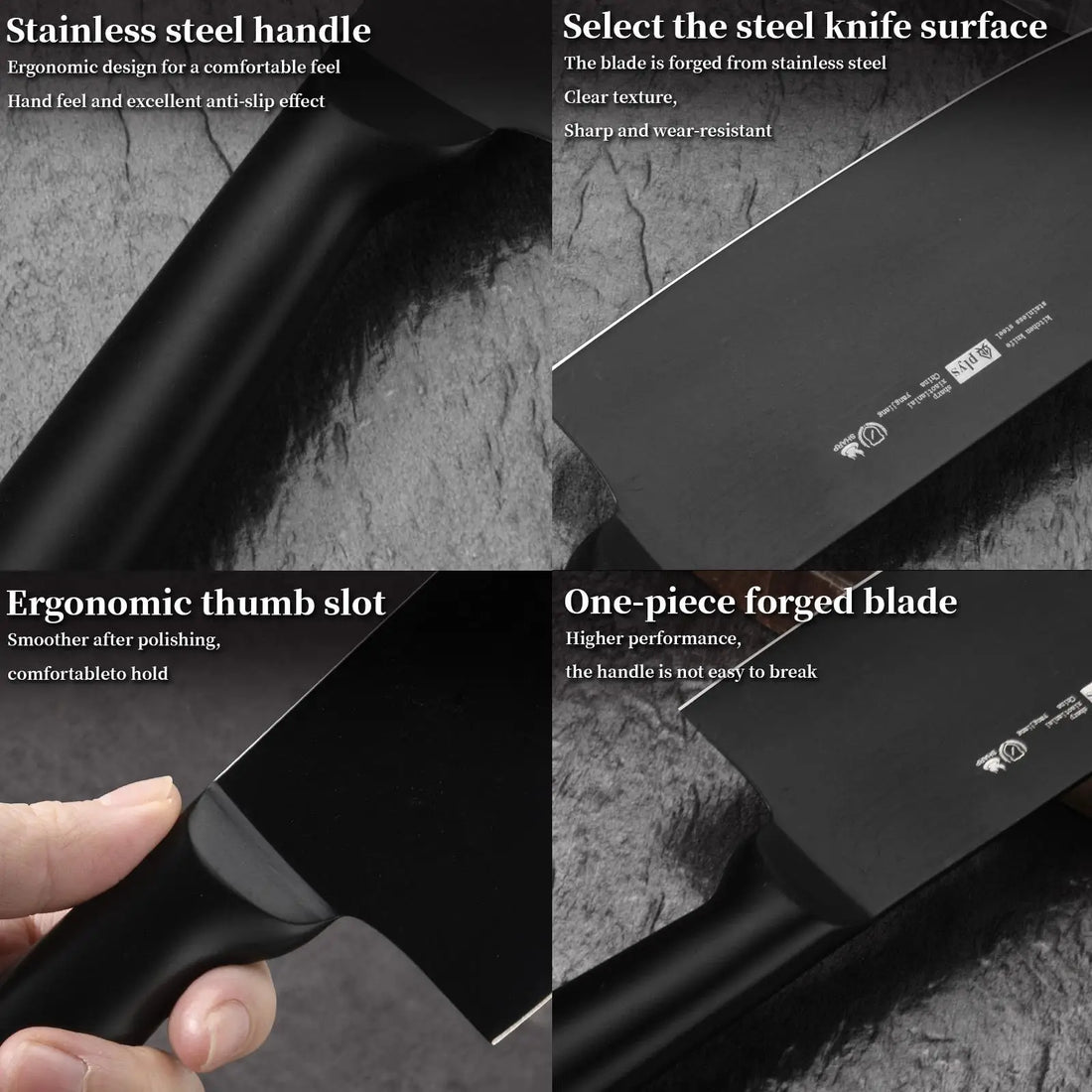 7pcs All-Steel Hollow Handle Kitchen Knife Set-Includes Cleaver,Slicer, Chef's Knife,and Fruit Knife.Round knife holder Home Use