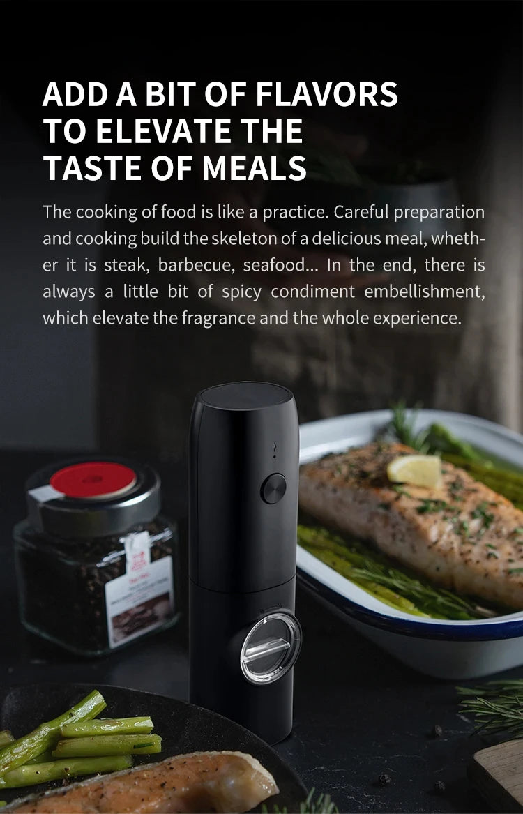 Rechargeable Salt & Pepper Grinder Set with USB Base