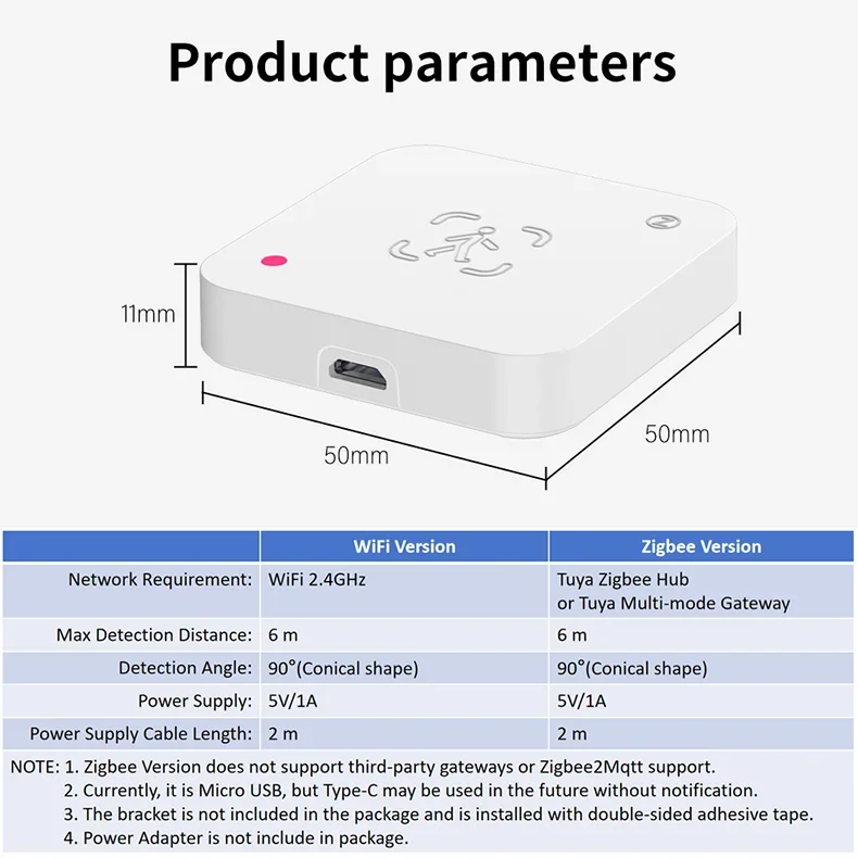 Tuya ZigBee WiFi Human Presence MmWave Sensor