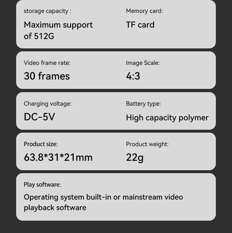 A100 Mini 1080P HD Action Camera